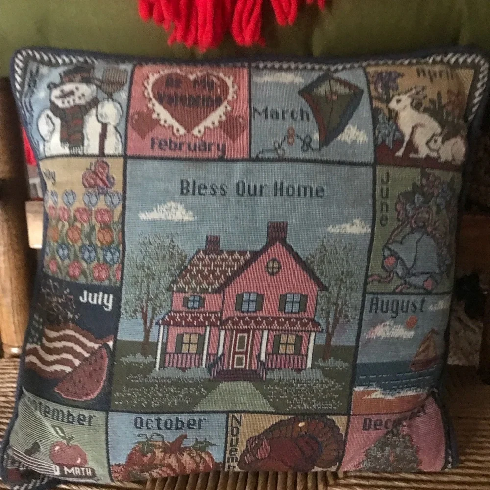 Rare Vintage Bless this Home Decoration Pillow